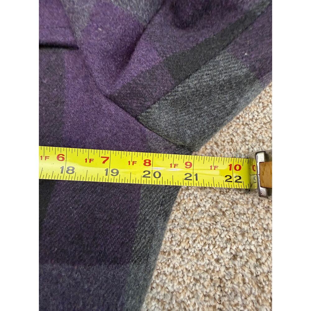 Women’s APT. 9 Plaid Pea Coat Purple Gray Black Medium - Picture 8 of 11